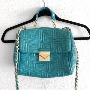 Versace Patent Leather Quilted Handbag